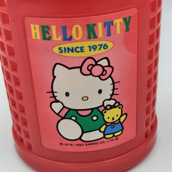Vintage 1990's Hello Kitty Sanrio Pencil Cup Wooden Mechanical Pencils Eraser - Picture 9 of 11